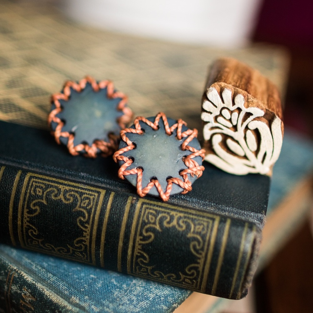 Oversized Button Stud Earrings